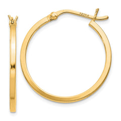 QE8097GP Sterling Silver Flash Gold-plated 1.5x25mm Hoop Earrings