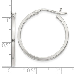 QE8097SP Sterling Silver 1.5x25mm Hoop Earrings
