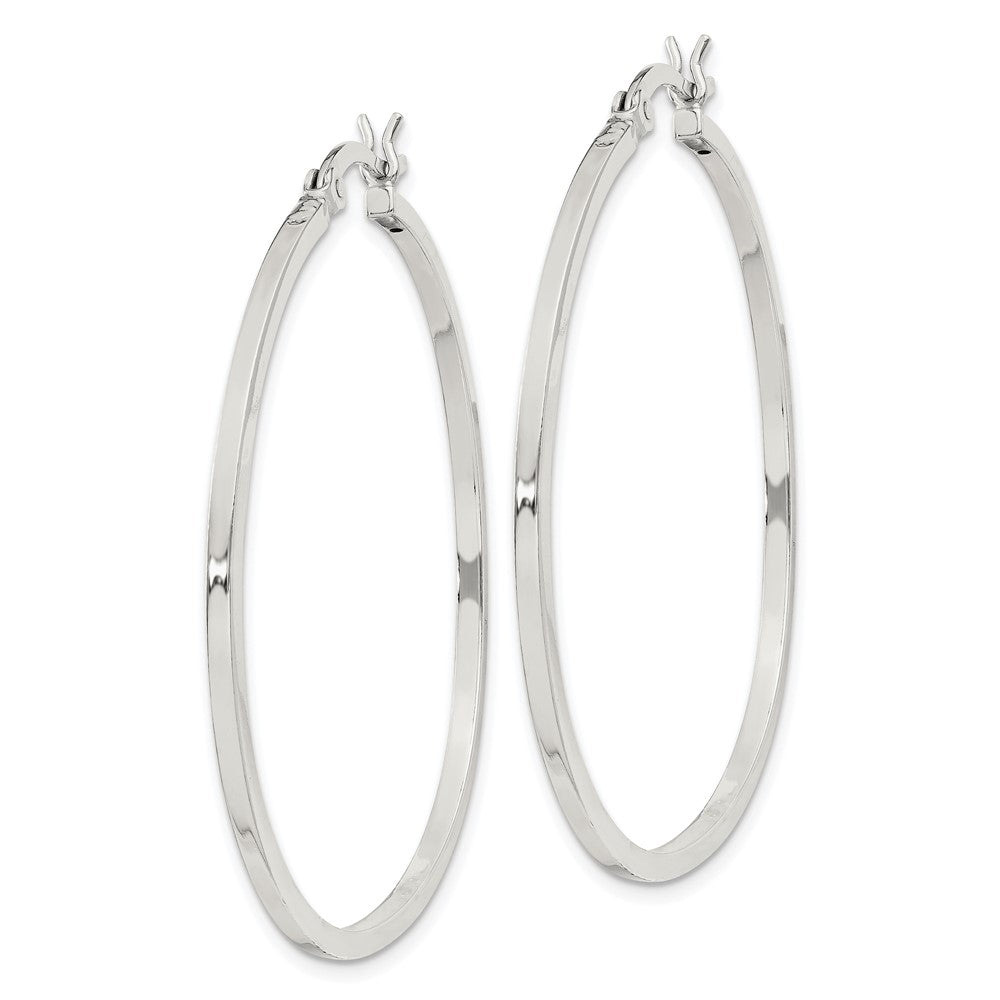 QE8100SP Sterling Silver 1.5x40mm Hoop Earrings