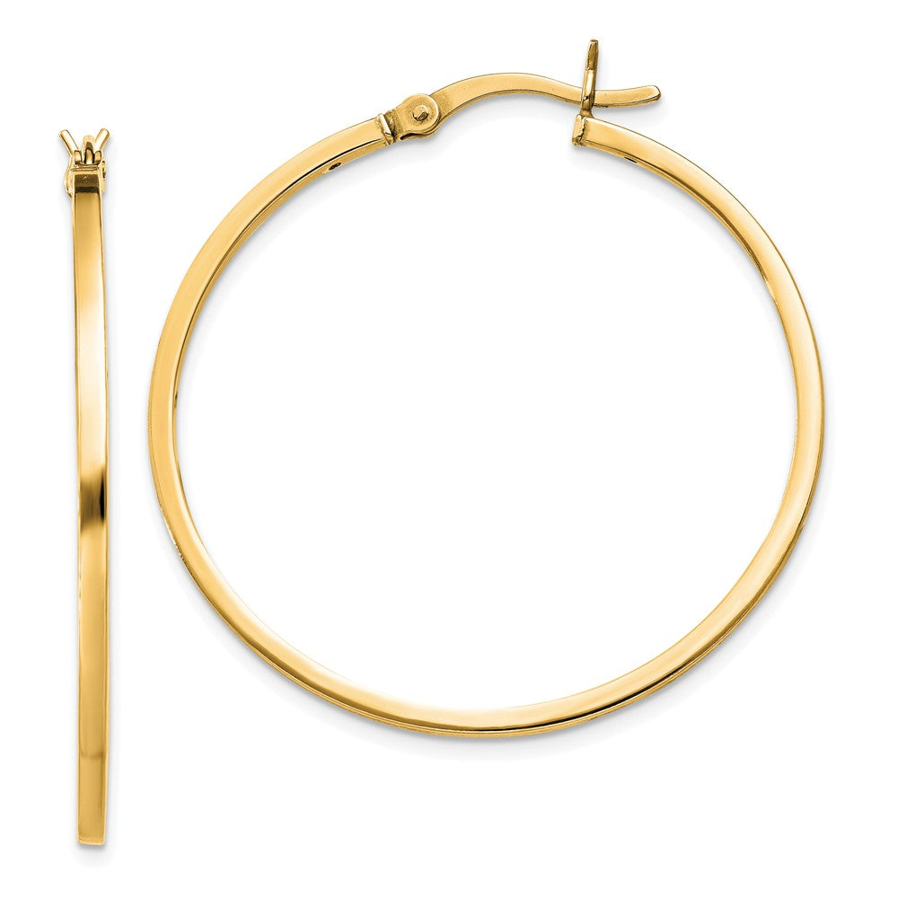 QE8101GP Sterling Silver Flash Gold-plated 1.5x35mm Hoop Earrings