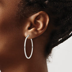 QE8101SP Sterling Silver 1.5x35mm Hoop Earrings