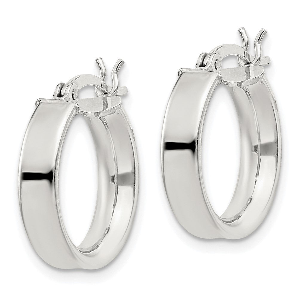 QE8105SP Sterling Silver 4x16mm Hoop Earrings