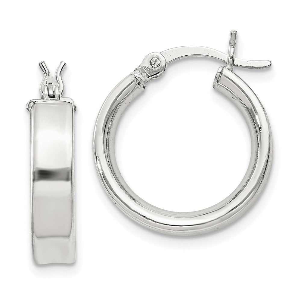QE8105SP Sterling Silver 4x16mm Hoop Earrings