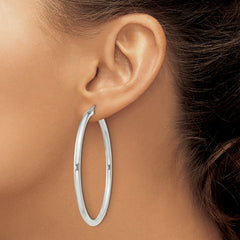 QE812SP Sterling Silver 3mm Round Hoop Earrings