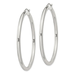 QE813SP Sterling Silver 3mm Round Hoop Earrings