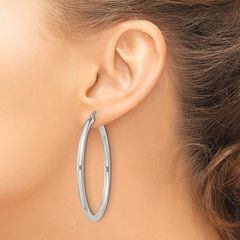 QE813SP Sterling Silver 3mm Round Hoop Earrings