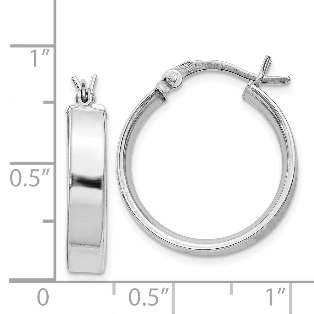 QE8143 Sterling Silver Rhodium Plated 4.25x20 Hoop Earrings