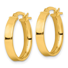 QE8143GP Sterling Silver Flash Gold-plated 4.25x20mm Hoop Earrings