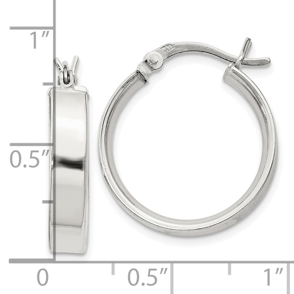 QE8143SP Sterling Silver 4.25x20 Hoop Earrings