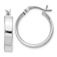QE8143 Sterling Silver Rhodium Plated 4.25x20 Hoop Earrings