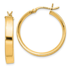 QE8144GP Sterling Silver Flash Gold-plated 4.25x25mm Hoop Earrings