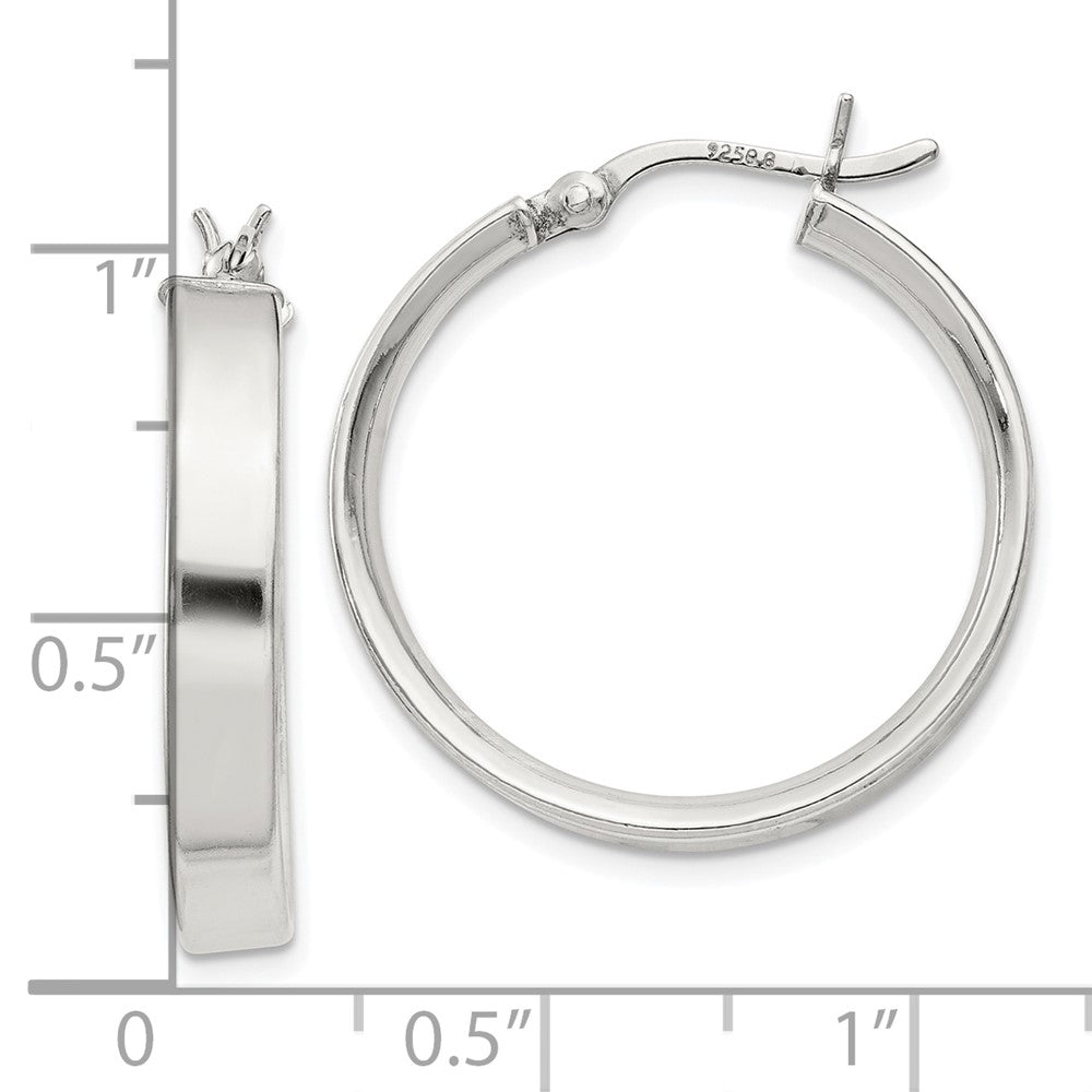 QE8144SP Sterling Silver 4.25x25Hoop Earrings