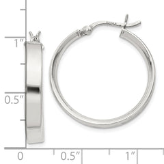 QE8144SP Sterling Silver 4.25x25Hoop Earrings