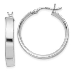 QE8144 Sterling Silver Rhodium Plated 4.25x25Hoop Earrings