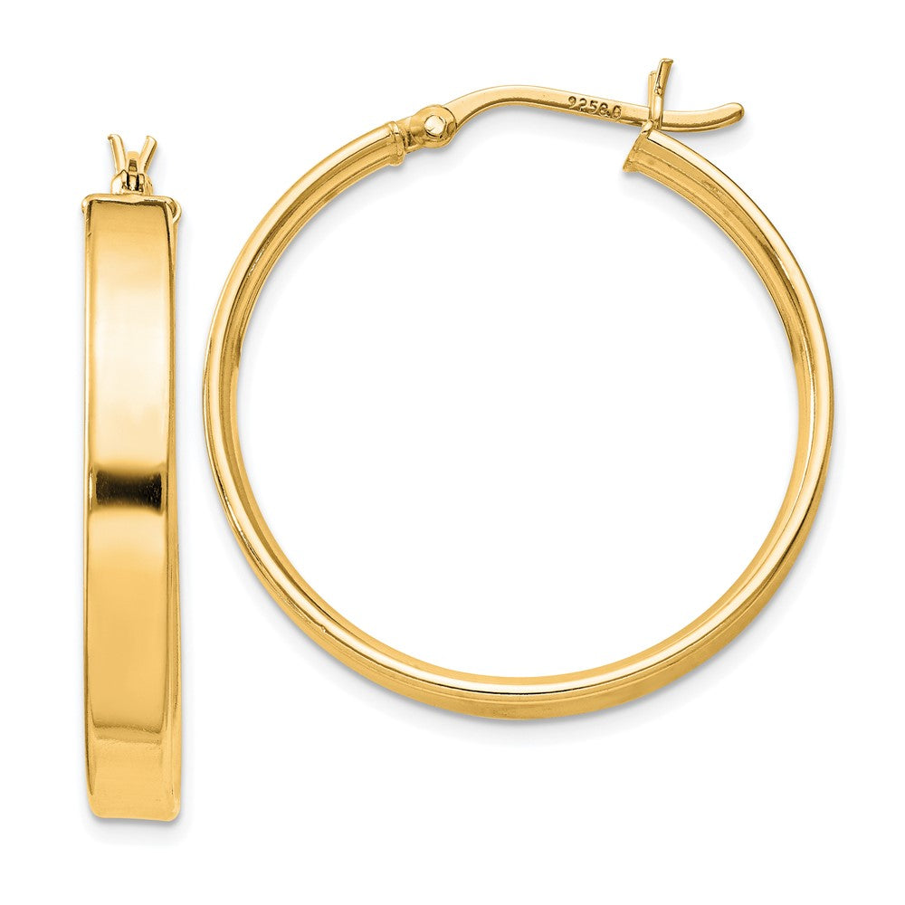 QE8145GP Sterling Silver Flash Gold-plated 4.25x30mm Hoop Earrings