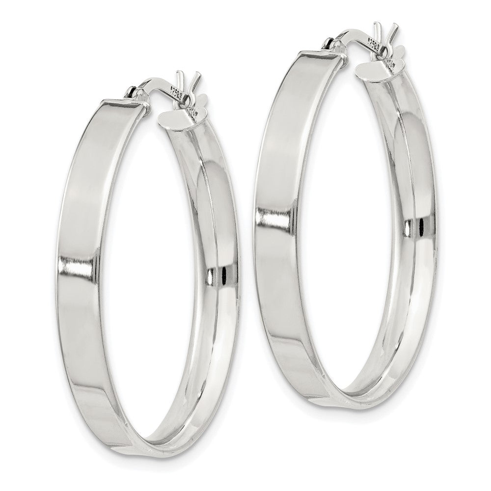 QE8145SP Sterling Silver 4.25x30 Hoop Earrings