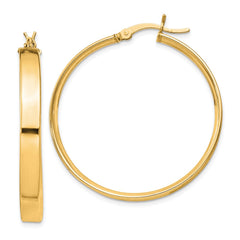 QE8146GP Sterling Silver Flash Gold-plated 4.25x35mm Hoop Earrings