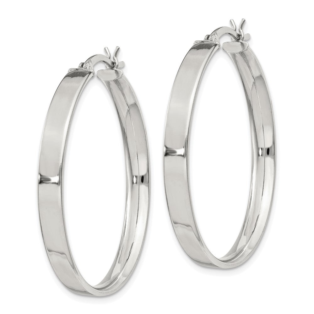 QE8146SP Sterling Silver 4.25x35 Hoop Earrings