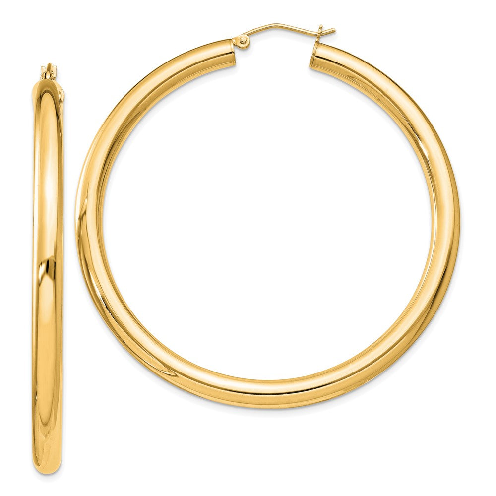 QE819GP Sterling Silver Flash Gold-plated 4mm Round Hoop Earrings