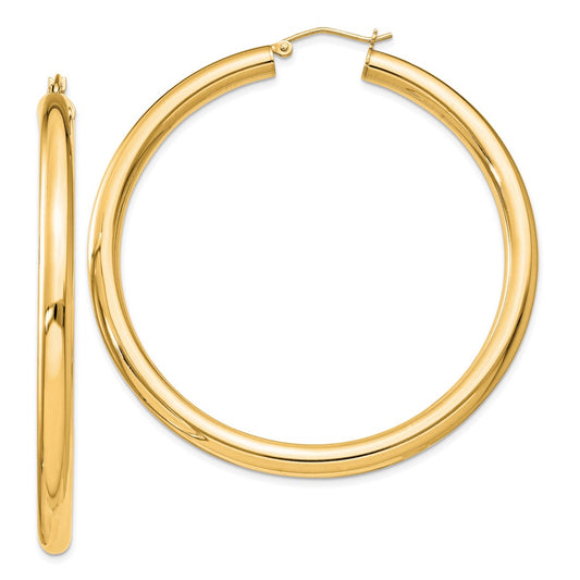 QE819GP Sterling Silver Flash Gold-plated 4mm Round Hoop Earrings