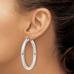 QE822SP Sterling Silver 5mm Round Hoop Earrings