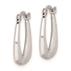 QE8374 Sterling Silver Rhodium Plated Hollow Hoop Earrings