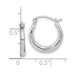 QE8383 Sterling Silver Rhodium Plated Hoop Earrings