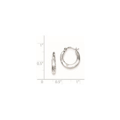 QE8384 Sterling Silver Rhodium Plated Hollow Hoop Earrings