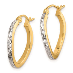 QE8437 Sterling Silver Rhod-plated Vermeil Diamond-cut 2.5mm Curved Hoop Earrings
