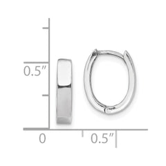 QE8504 Sterling Silver Rhodium Polished Hinged Hoop Earrings