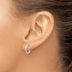 QE8552 Sterling Silver RH-plated 2x14mm Non-Pierced Round Hoop Earrings
