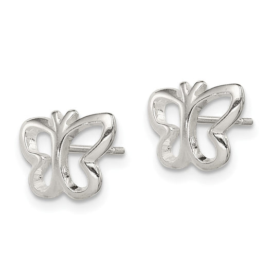 QE8635 Sterling Silver Polished Butterfly Children's Post Earrings