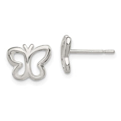 QE8635 Sterling Silver Polished Butterfly Children's Post Earrings