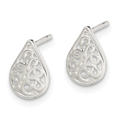 QE8652 Sterling Silver Filigree Post Earrings