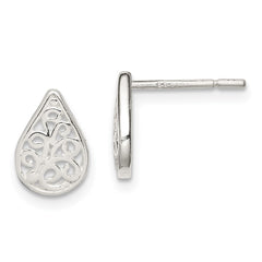 QE8652 Sterling Silver Filigree Post Earrings
