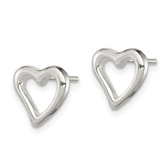 QE8698 Sterling Silver Heart Post Earrings