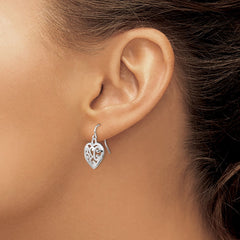 QE8742 Sterling Silver Rhodium Plated Shepherd Hook Earrings