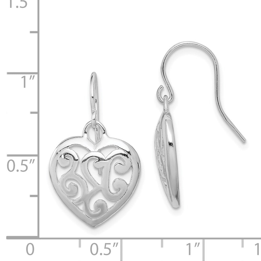 QE8742 Sterling Silver Rhodium Plated Shepherd Hook Earrings