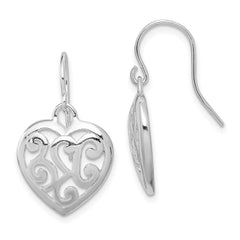QE8742 Sterling Silver Rhodium Plated Shepherd Hook Earrings