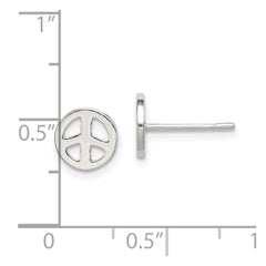 QE8785 Sterling Silver Peace Sign Post Earrings