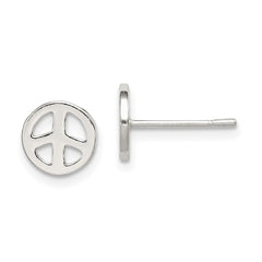 QE8785 Sterling Silver Peace Sign Post Earrings