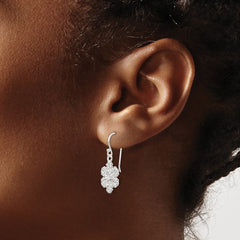 QE8811 Sterling Silver Stellux Crystal Snowflake Shepherd Hook Earrings
