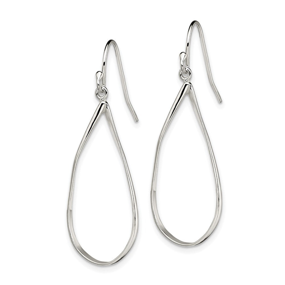 QE8941 Sterling Silver Polished Teardrop Dangle Earrings