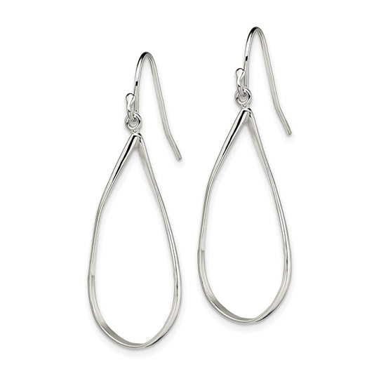 QE8941 Sterling Silver Polished Teardrop Dangle Earrings