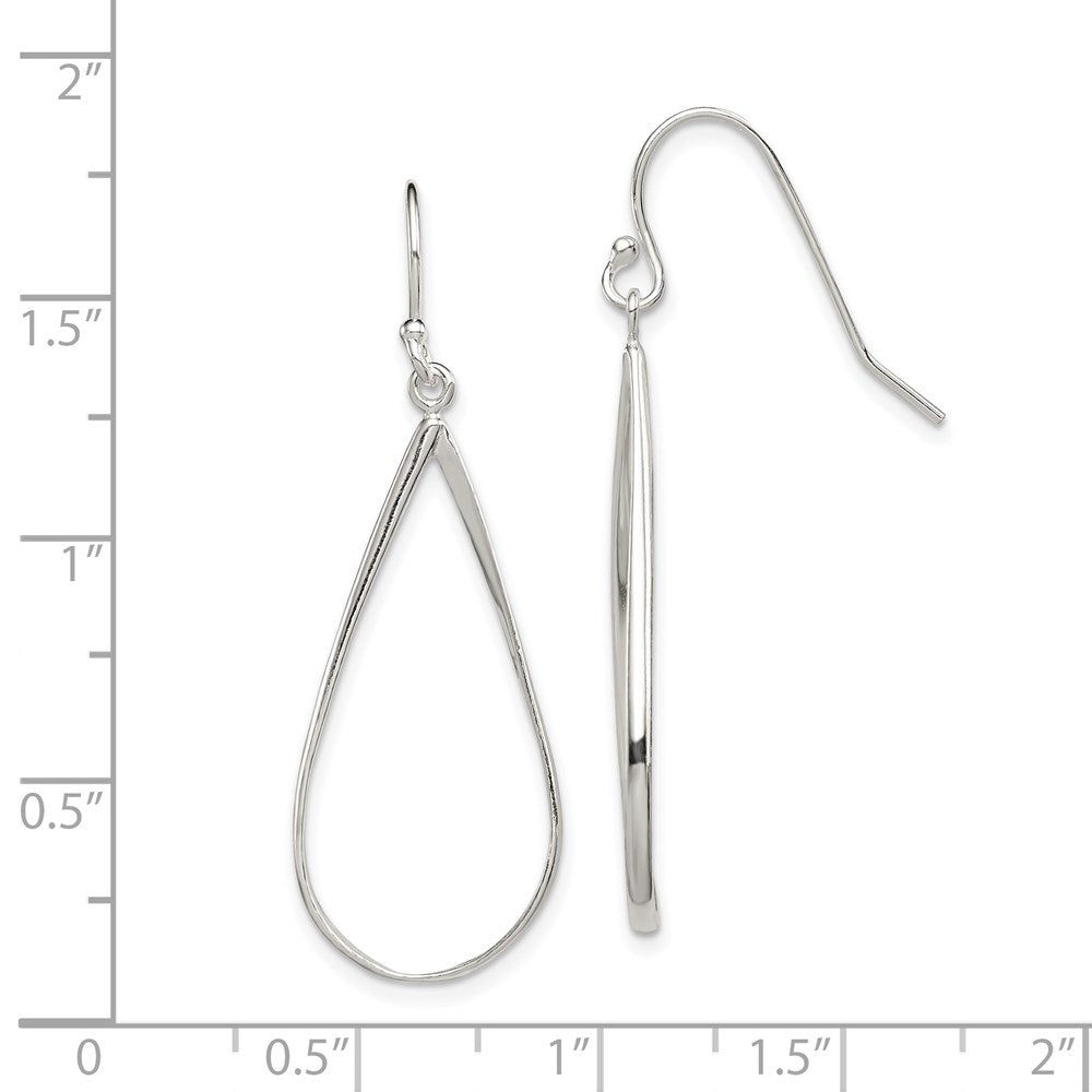 QE8941 Sterling Silver Polished Teardrop Dangle Earrings