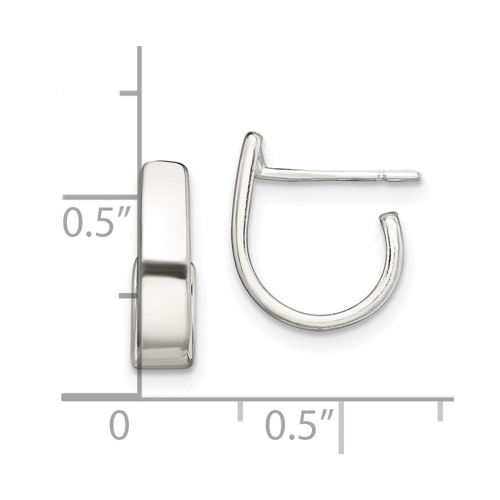 QE900 Sterling Silver Fancy J-Hoop Earrings