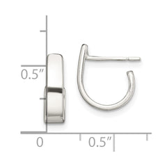 QE900 Sterling Silver Fancy J-Hoop Earrings