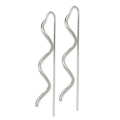 QE9067 Sterling Silver Polished Spiral Dangle Earrings