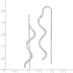 QE9067 Sterling Silver Polished Spiral Dangle Earrings