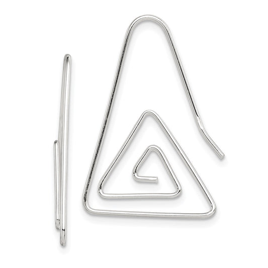 QE9074 Sterling Silver Rhodium-plated Hook Triangle Earrings